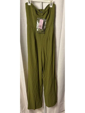Wild Fable Olive Green Strapless Jumpsuit with Removable Straps XS